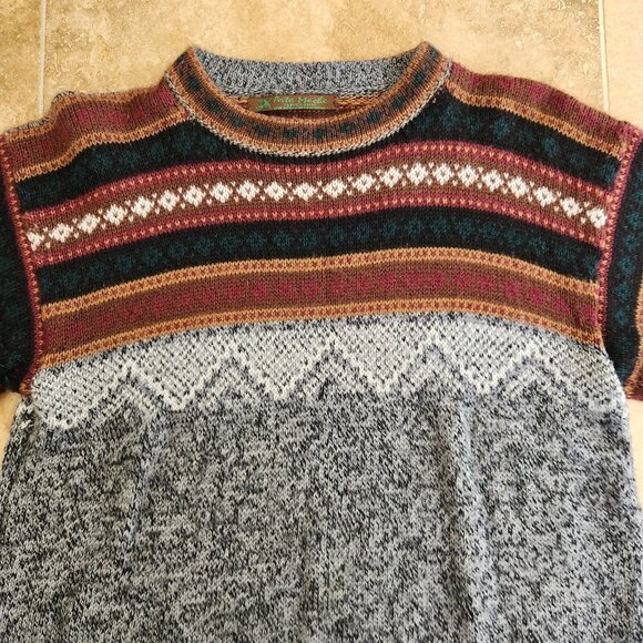 Arte Meche Sweater Peruvian PatternFine Baby Alpaca Knit Aztec Fair Isle M - Picture 8 of 13